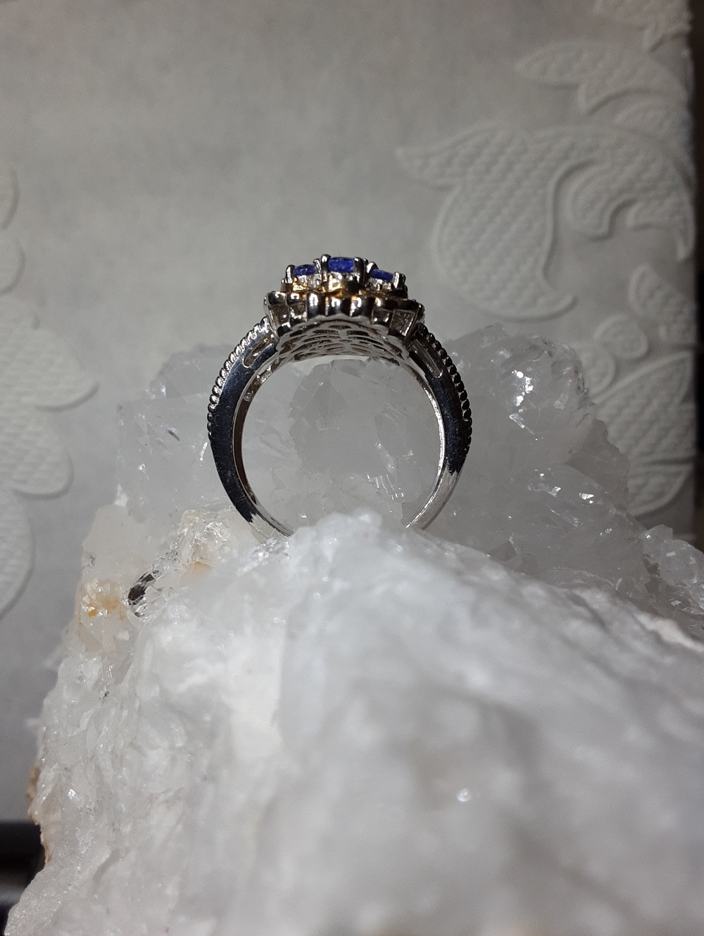 925 Tanzanite, White Zircon Ring. - Picture 4 of 6